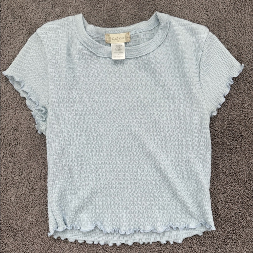 Altar'd State Sky Blue Textured Top